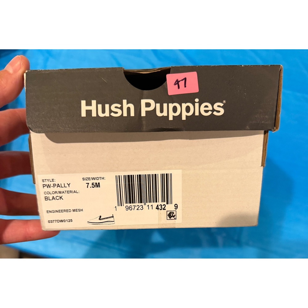 Hush Puppies PW-PALLY Black Engineered Mesh Bounce Slip On Sneakers 7.5M